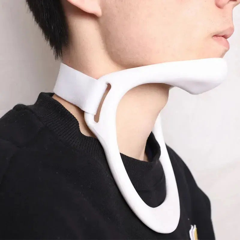 Adjustable Cervical Neck Brace Posture Corrector & Traction Support White OBA
