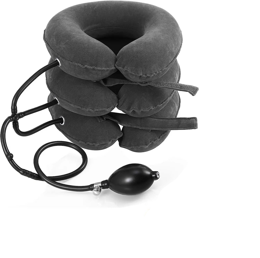 Inflatable Cervical Neck Traction Device Pain Relief Posture Alignment Grey OBA